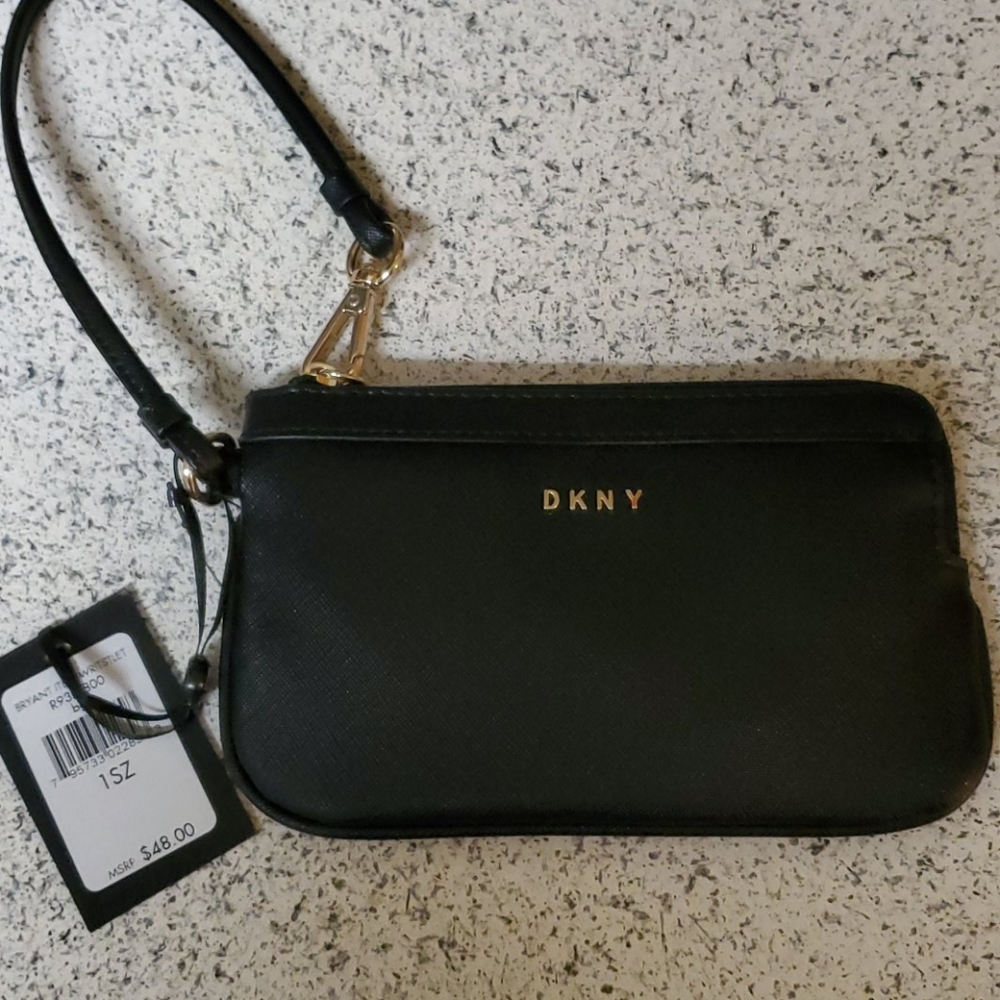 DKNY Black Wristlet NWT